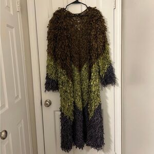 Multicolor Shaggy Knit Cardigan